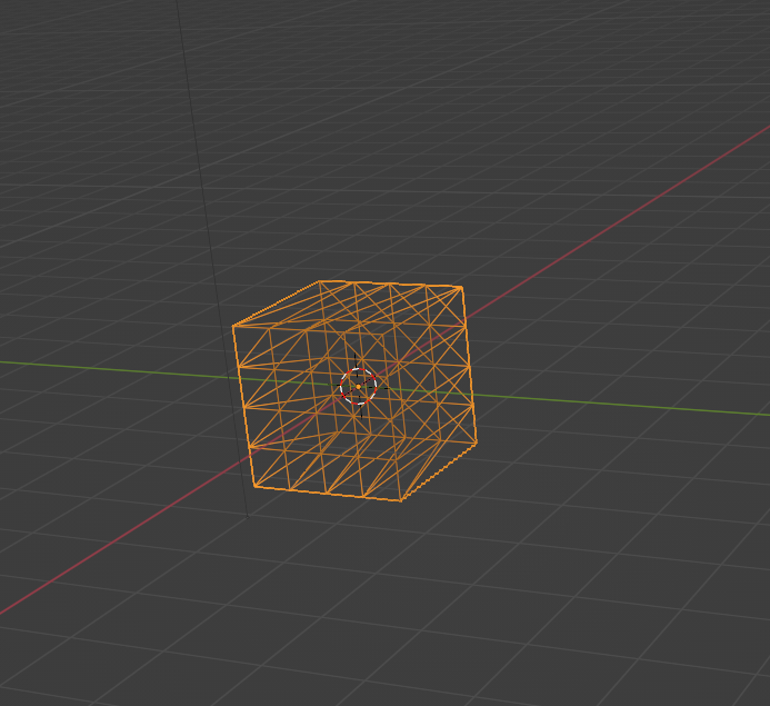 an overly-complicated mesh of a cube